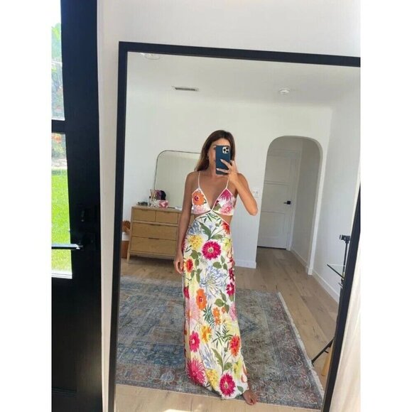 Reformation Poppies Fabrizia Silk Dress 0 New - Picture 3 of 15